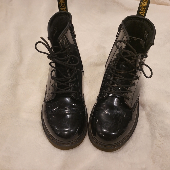 Dr. Martens 1460J Softy T Leather Kid’s Lace Up Boots Black Size 4 - Picture 3 of 7